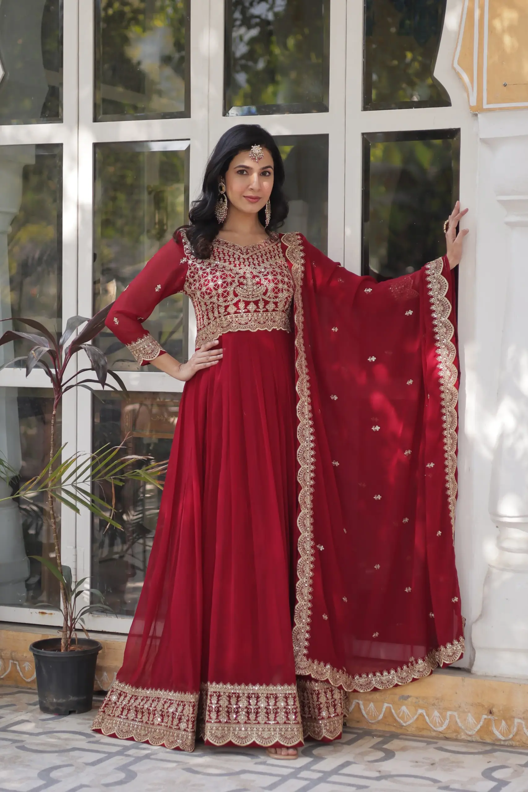 Diwali Special Designer Gown with Dupatta