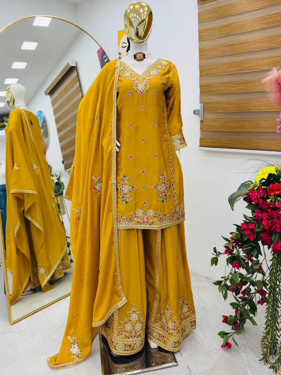 Diwali Special Short Shirt With Plazzo