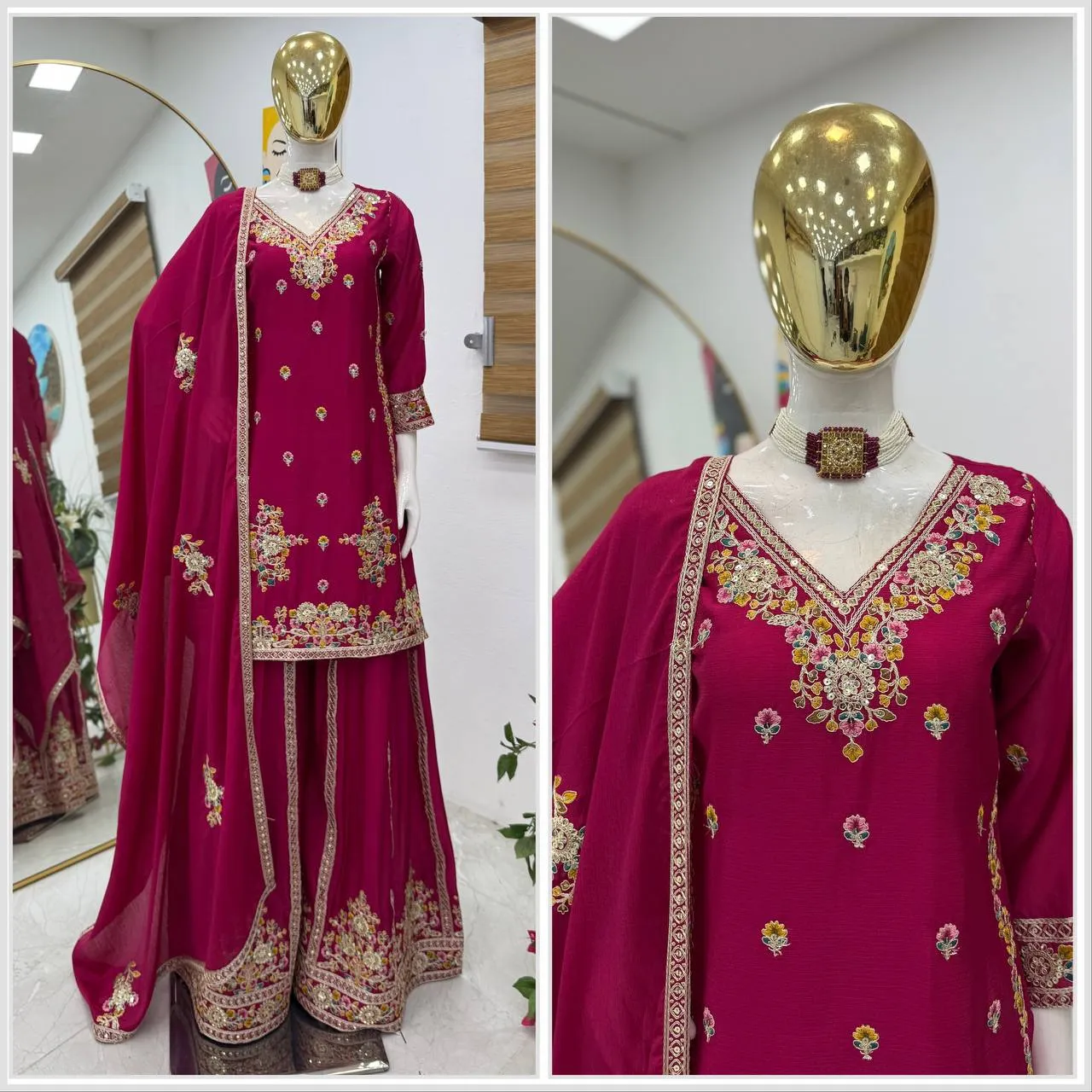 Diwali Special Short Shirt With Plazzo