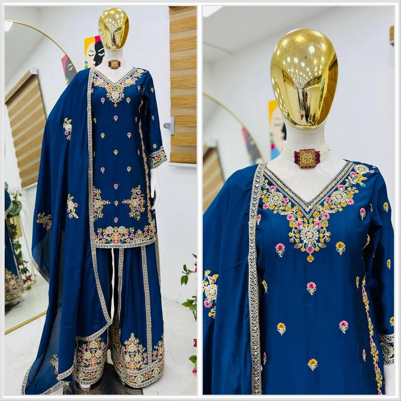 Diwali Special Short Shirt With Plazzo