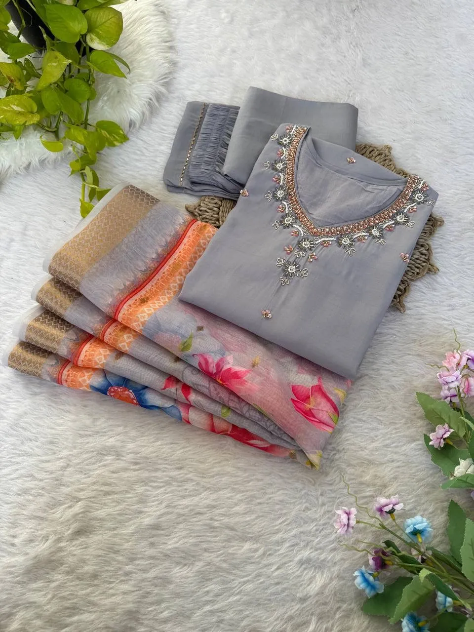 Handwork 3 piece Kurti Set