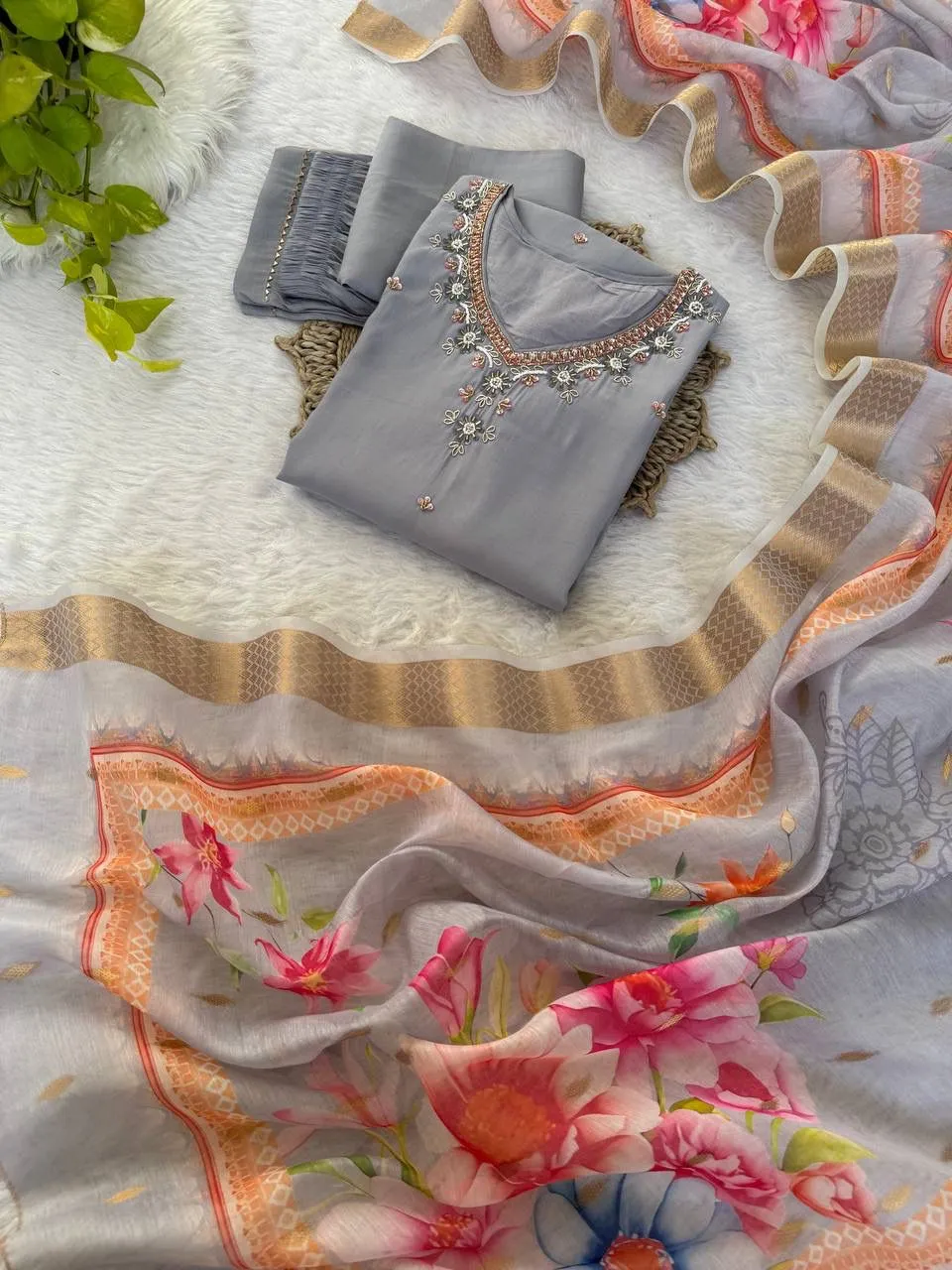 Handwork 3 piece Kurti Set
