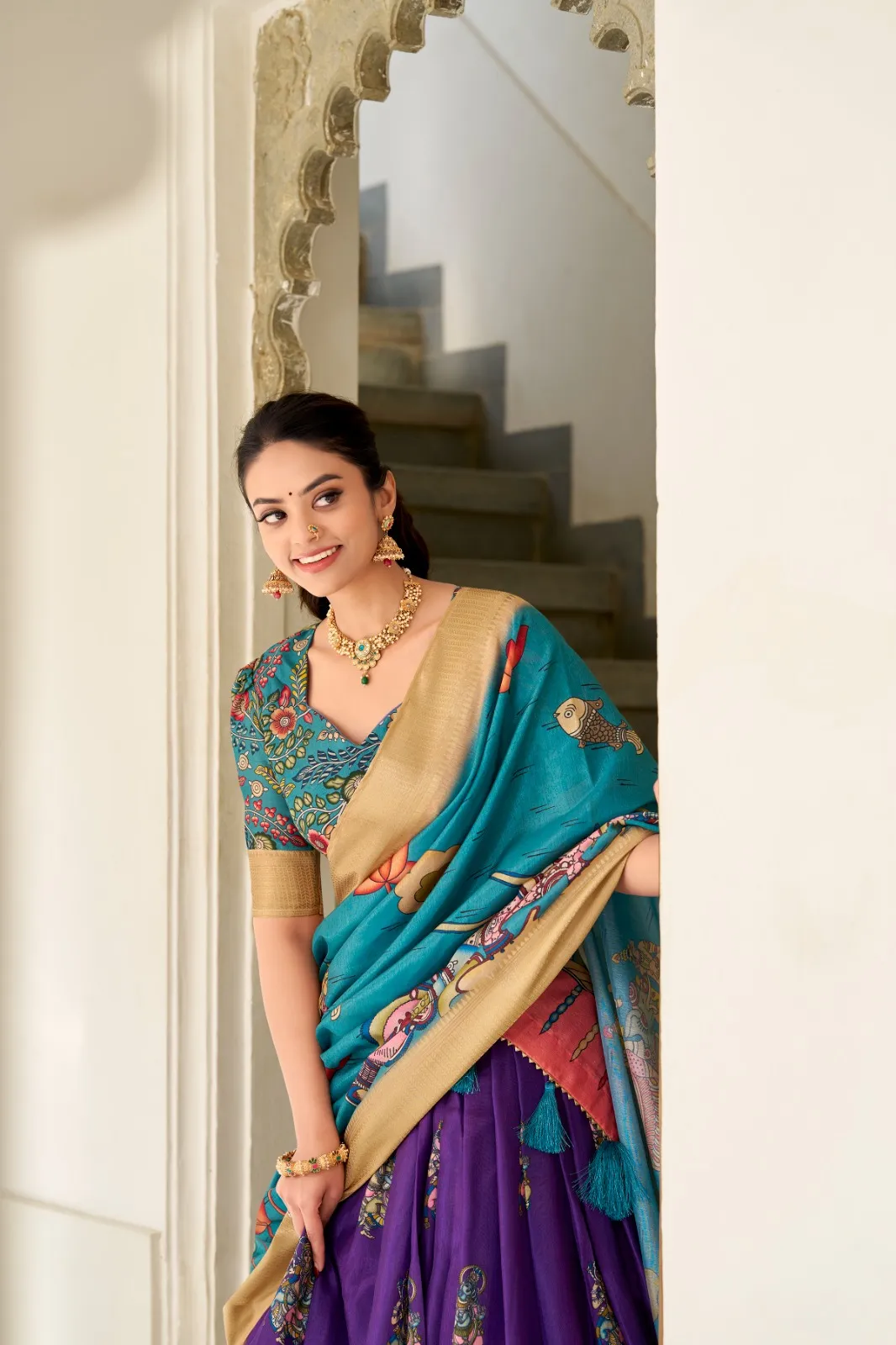 Kalamkari  Printed Lehenga Choli Design