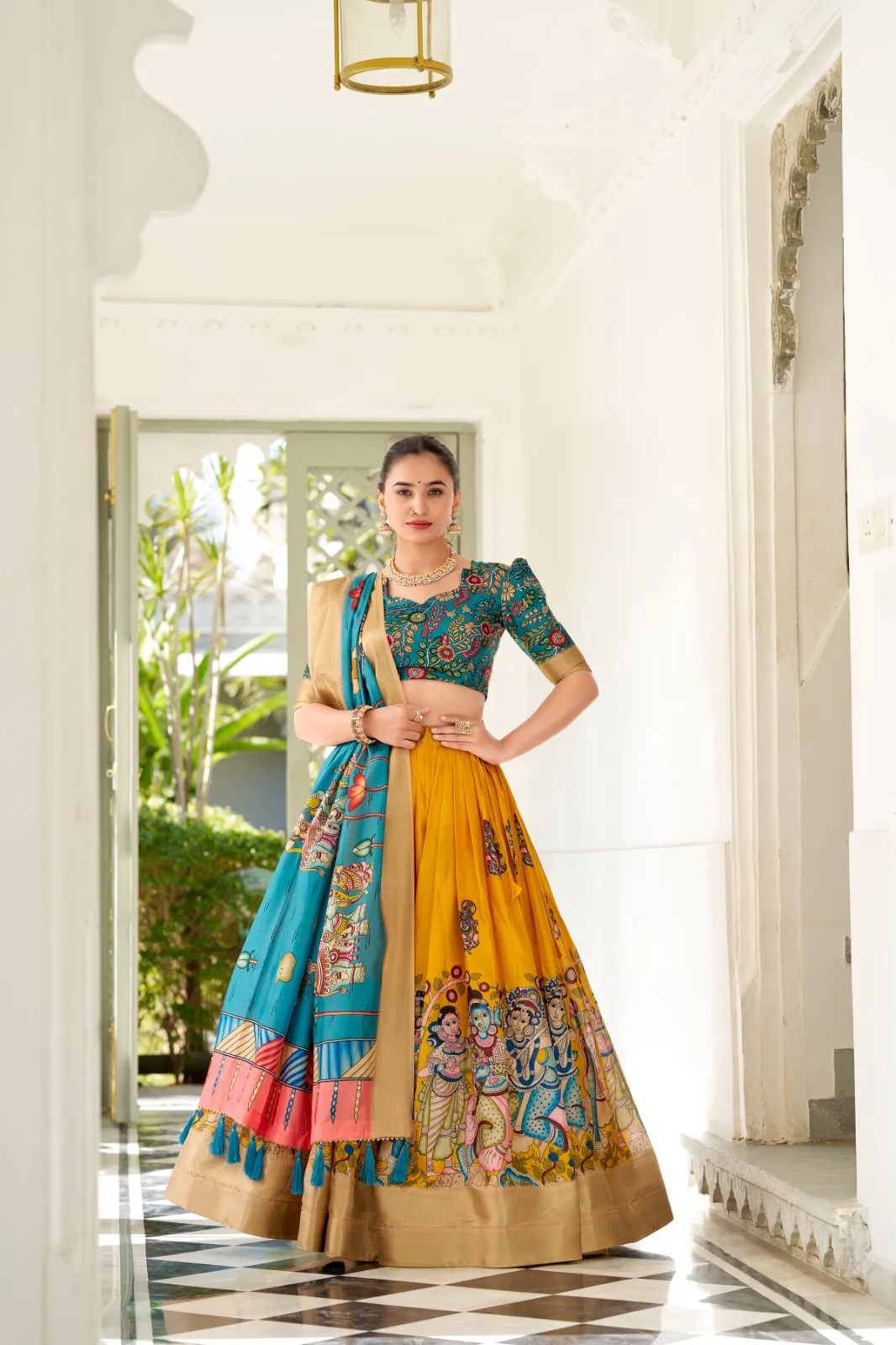 Kalamkari  Printed Lehenga Choli Design