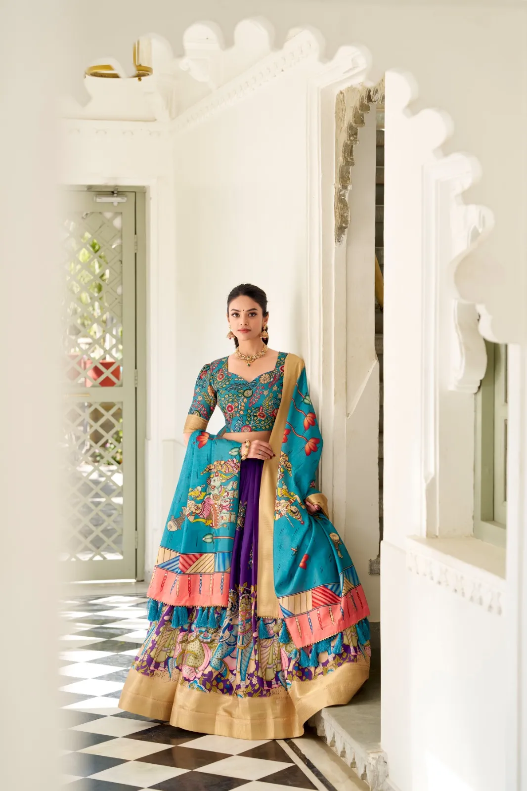 Kalamkari  Printed Lehenga Choli Design