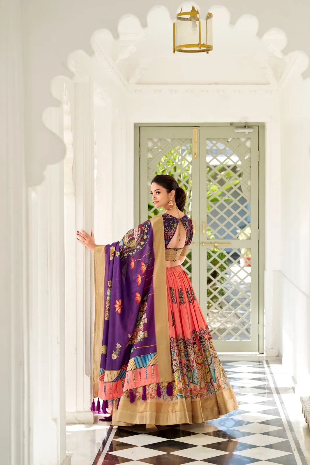 Kalamkari  Printed Lehenga Choli Design