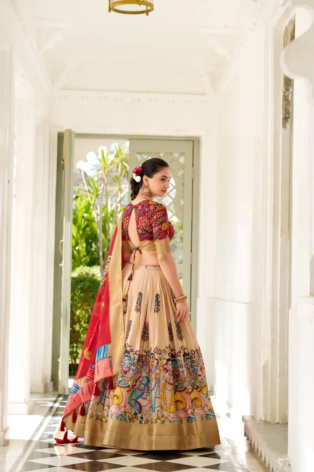 Kalamkari  Printed Lehenga Choli Design
