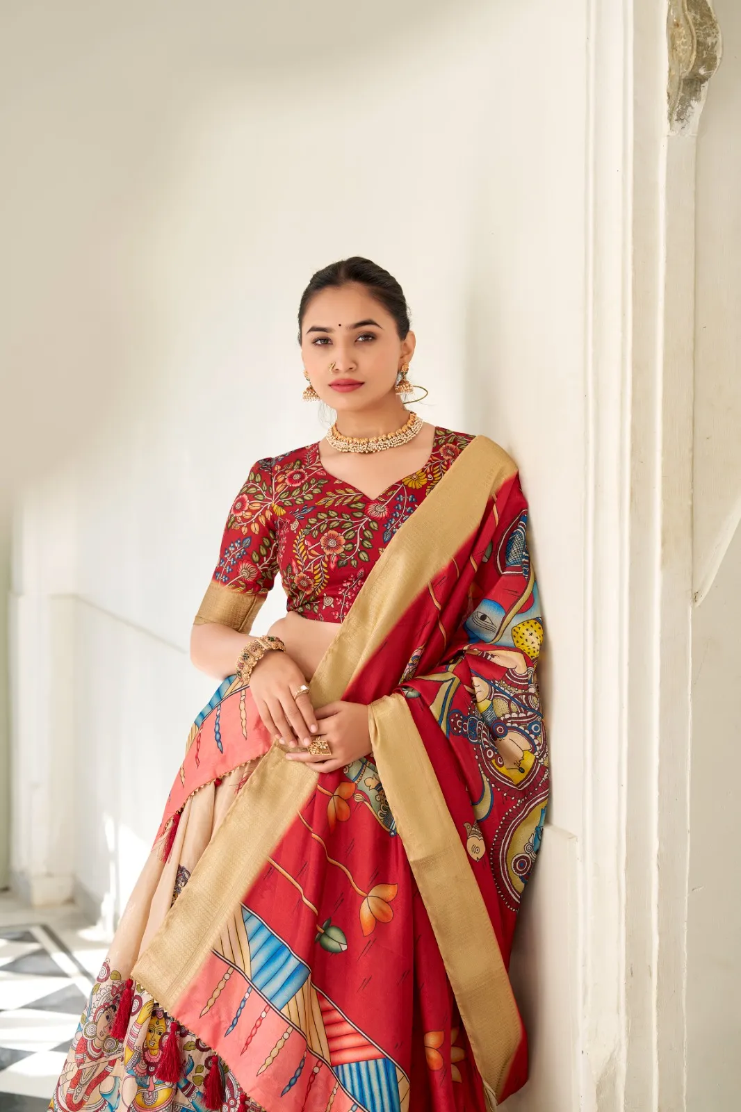 Kalamkari  Printed Lehenga Choli Design