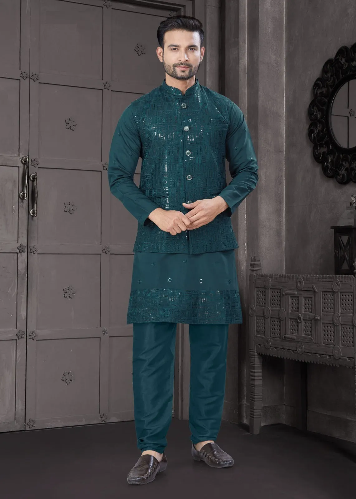 Mens Wear Kurta with Modi Koti For Wedding