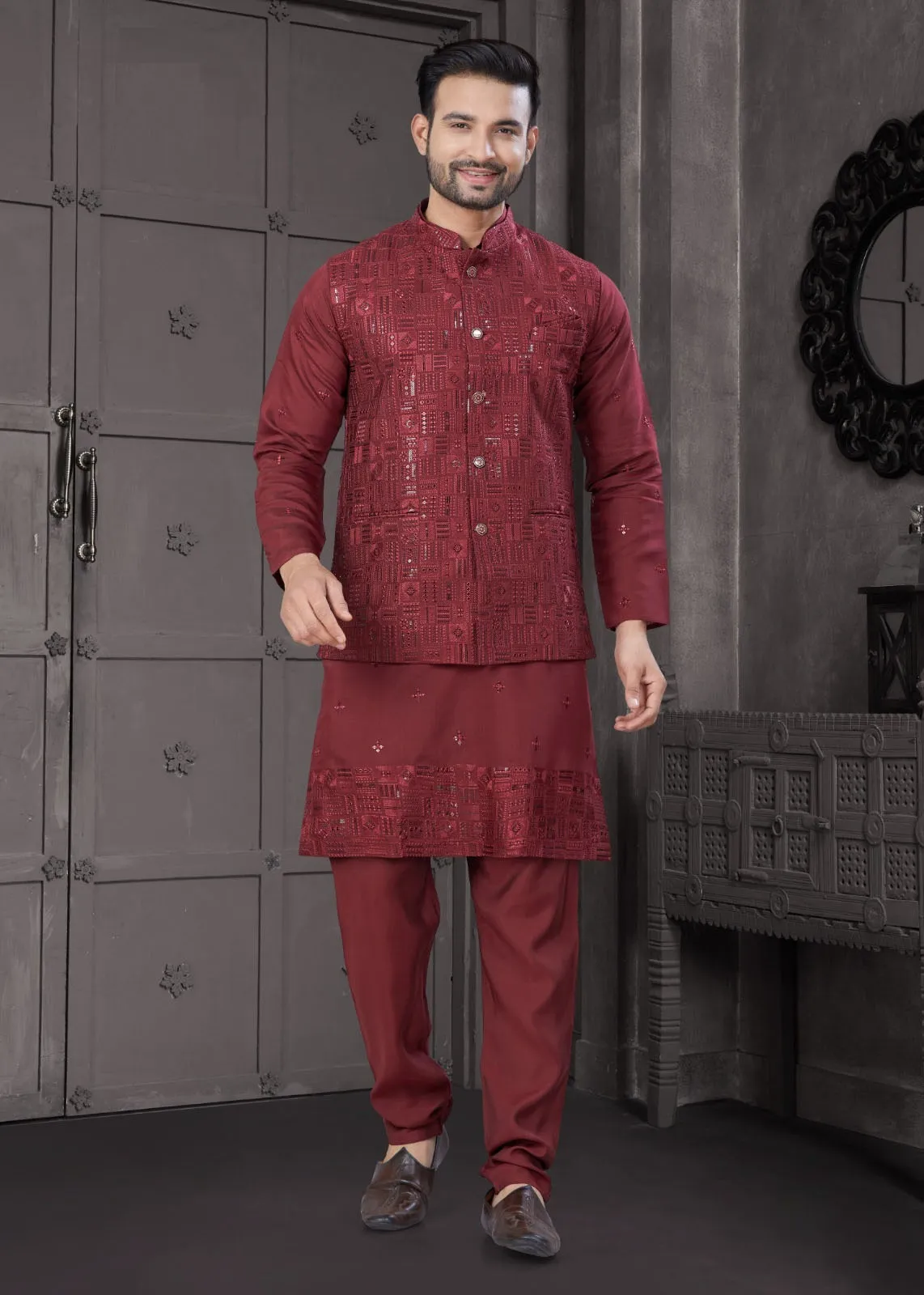 Mens Wear Kurta with Modi Koti For Wedding