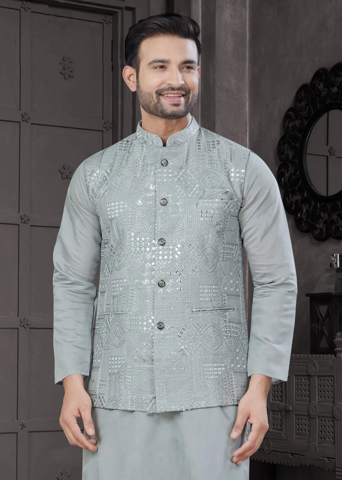 Mens Wear Kurta with Modi Koti For Wedding