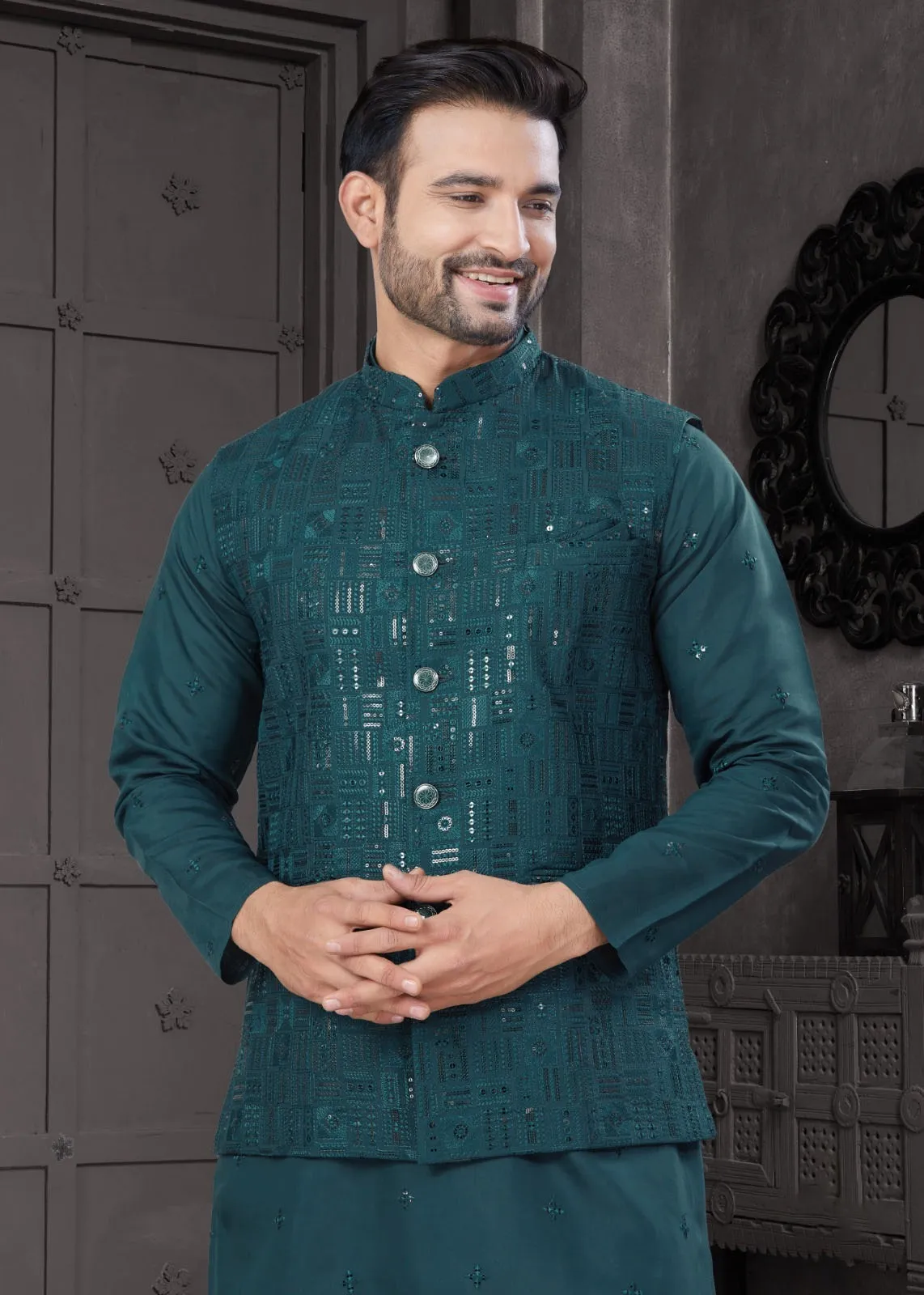 Mens Wear Kurta with Modi Koti For Wedding