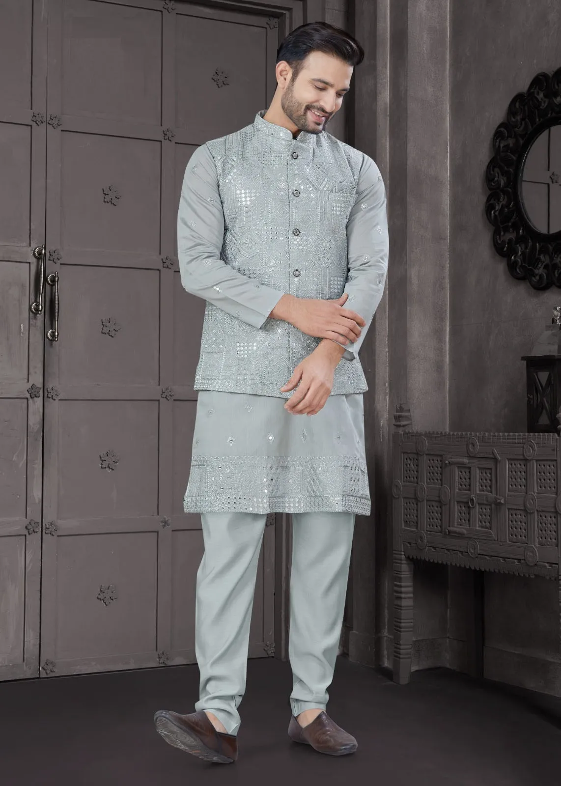 Mens Wear Kurta with Modi Koti For Wedding