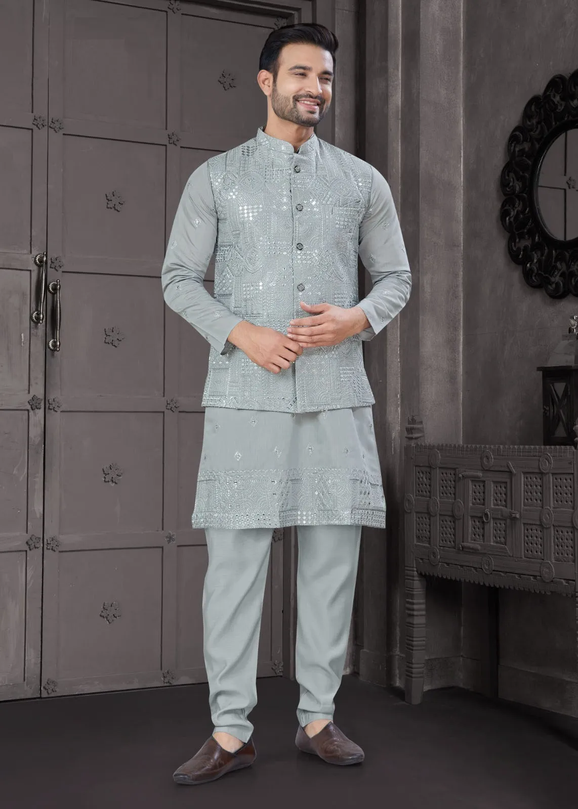 Mens Wear Kurta with Modi Koti For Wedding