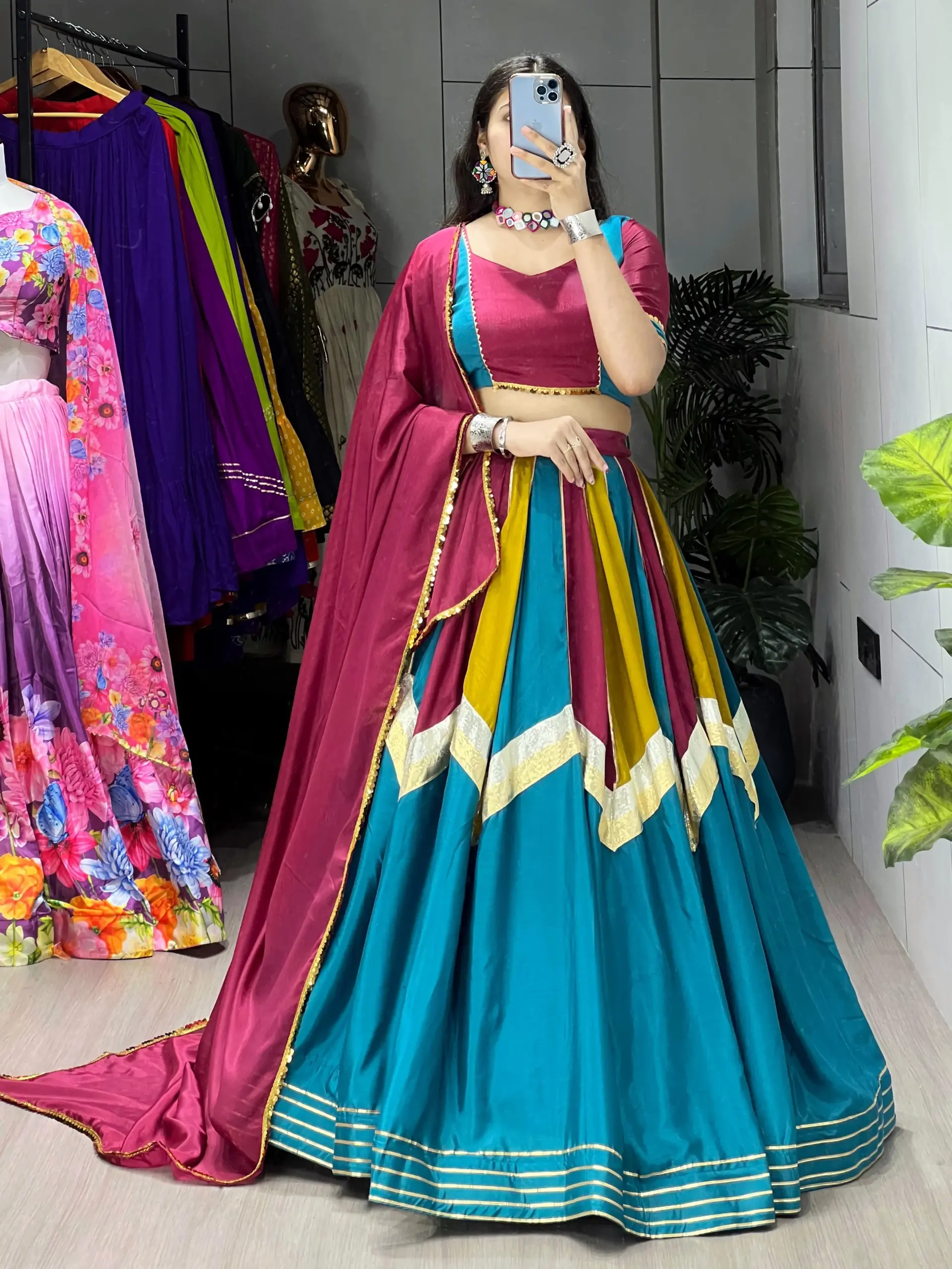 Multi Color Big Flair Lehenga Choli