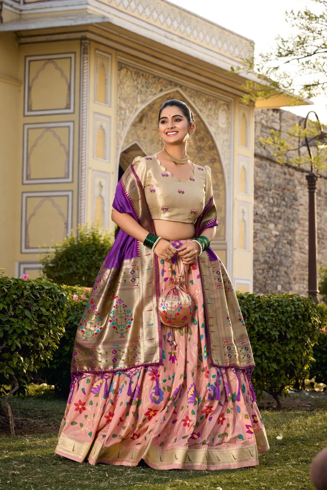 Paithani Silk Lehenga Choli For Wedding