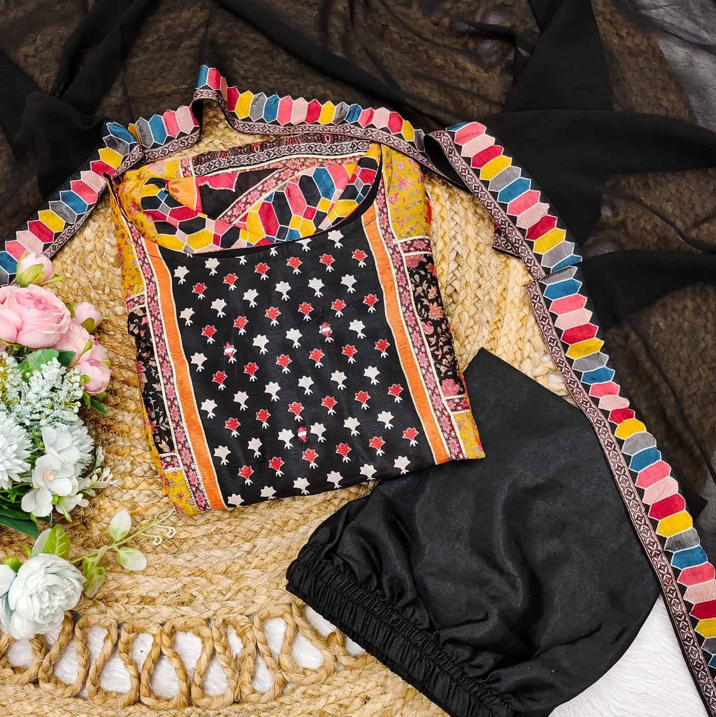 Pakistani Style Printed Anarkali Kurti