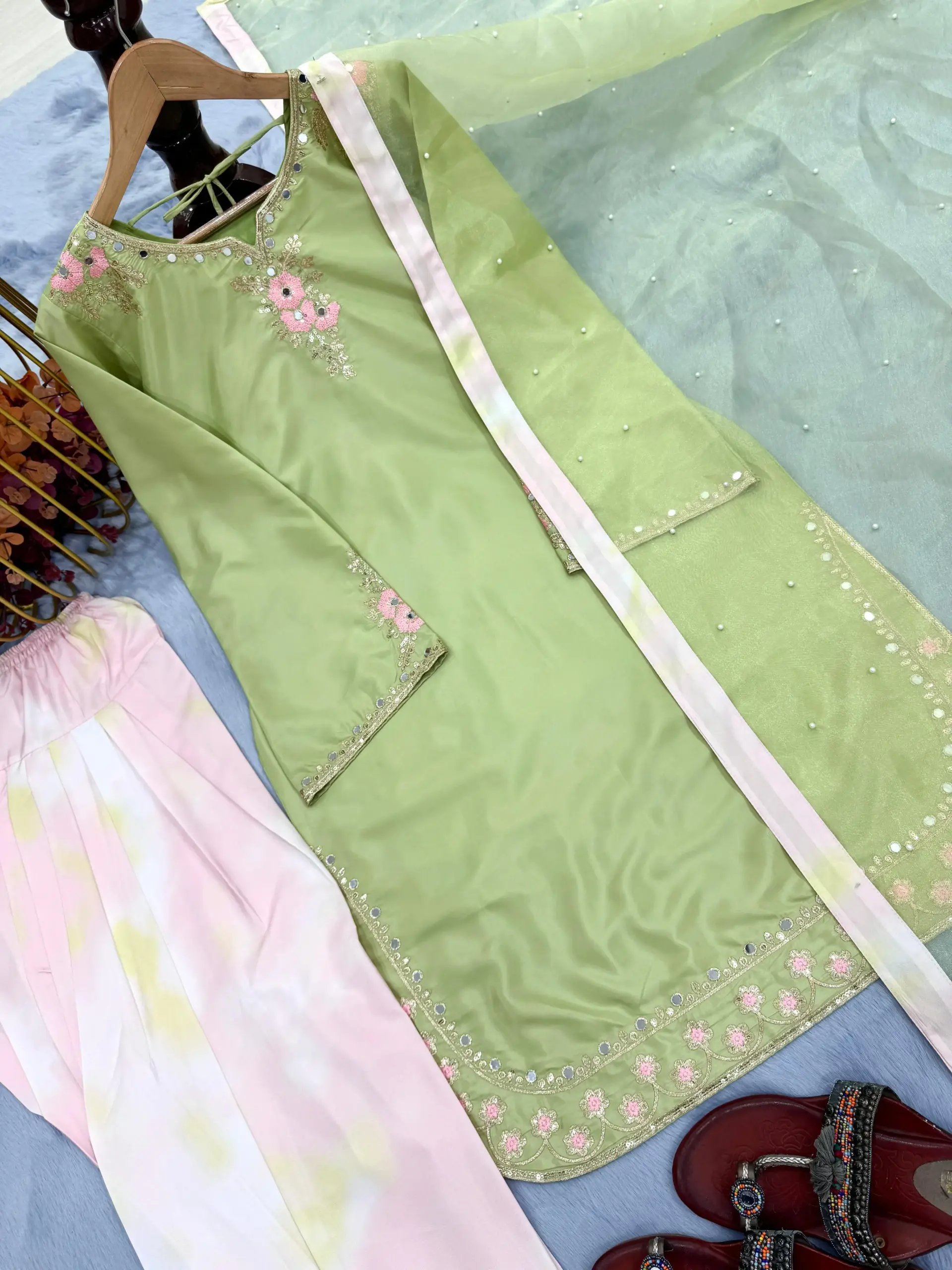 Pastel Color Farsi Salwar Suit