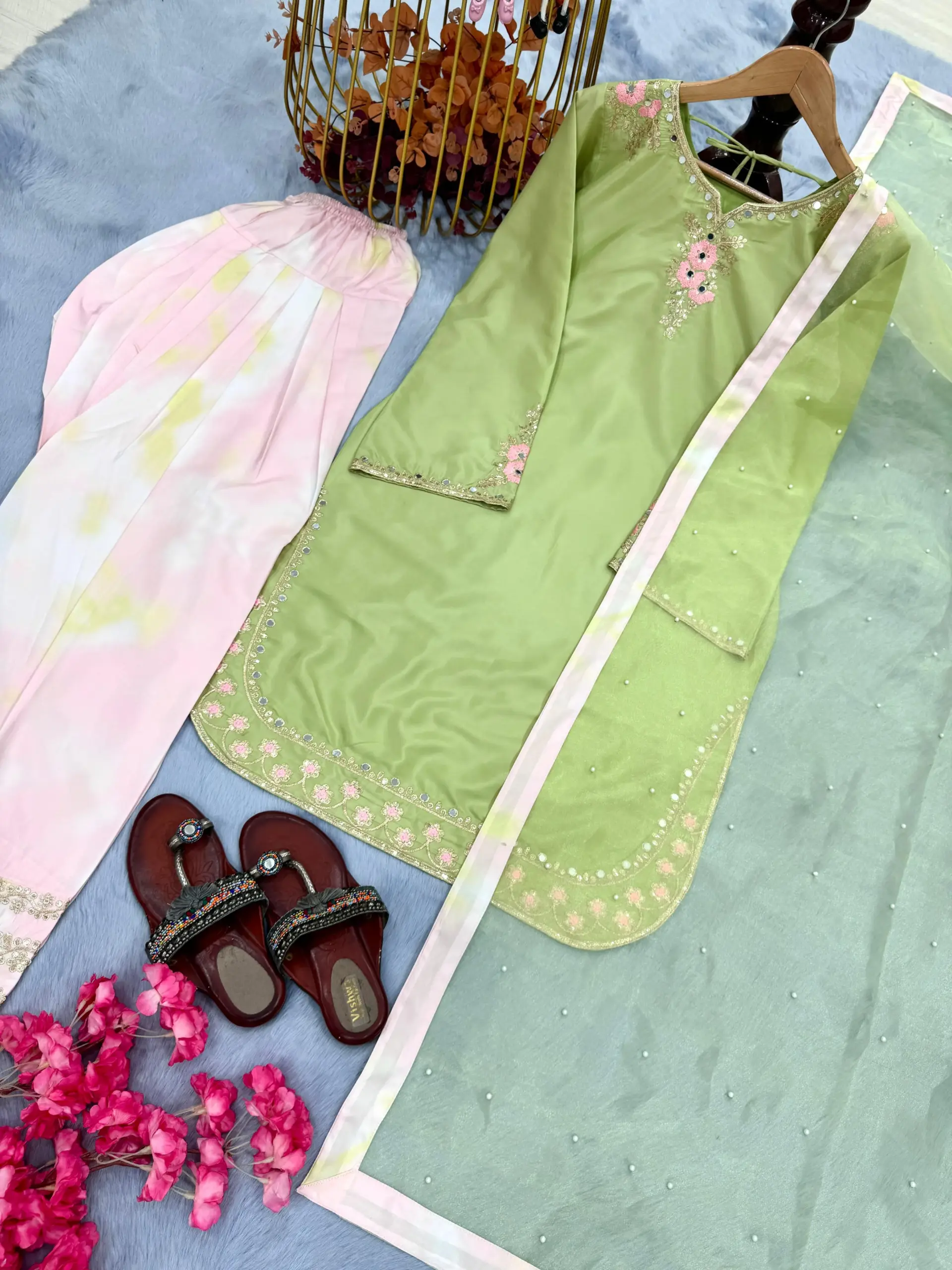 Pastel Color Farsi Salwar Suit