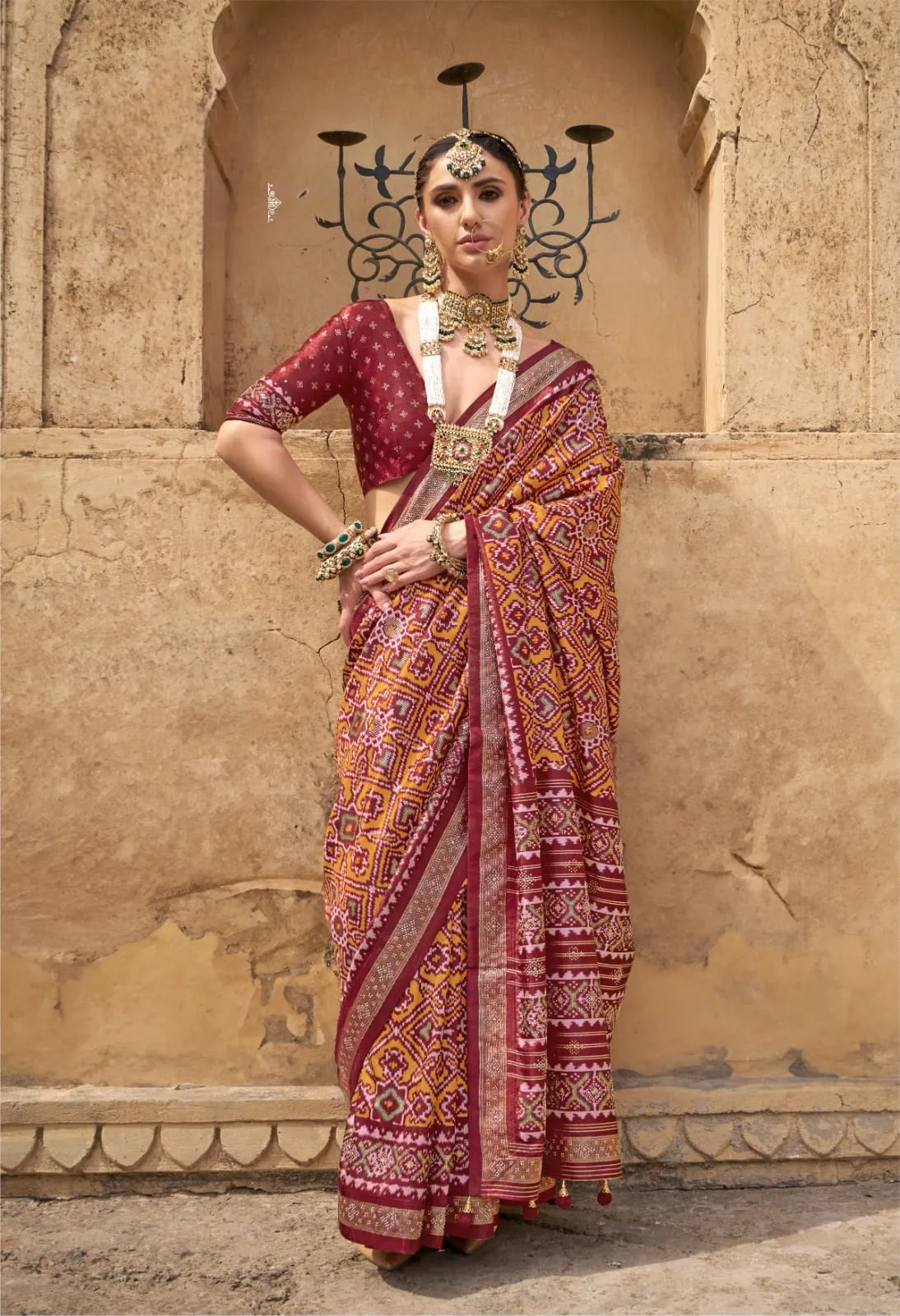 Premium Patola Printed Silk Sarees