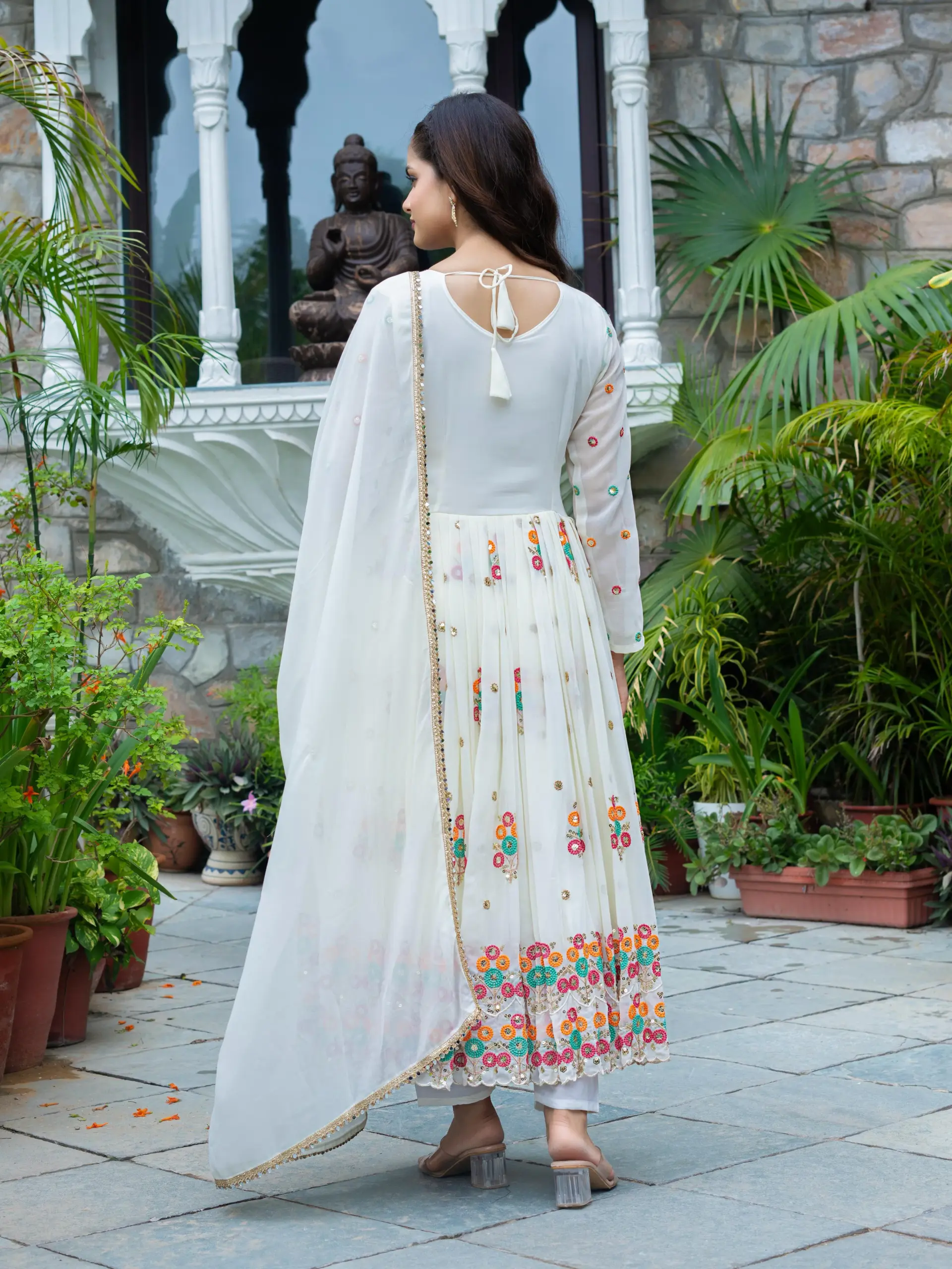 Readymade Georgette Anarkali Gown with Dupatta