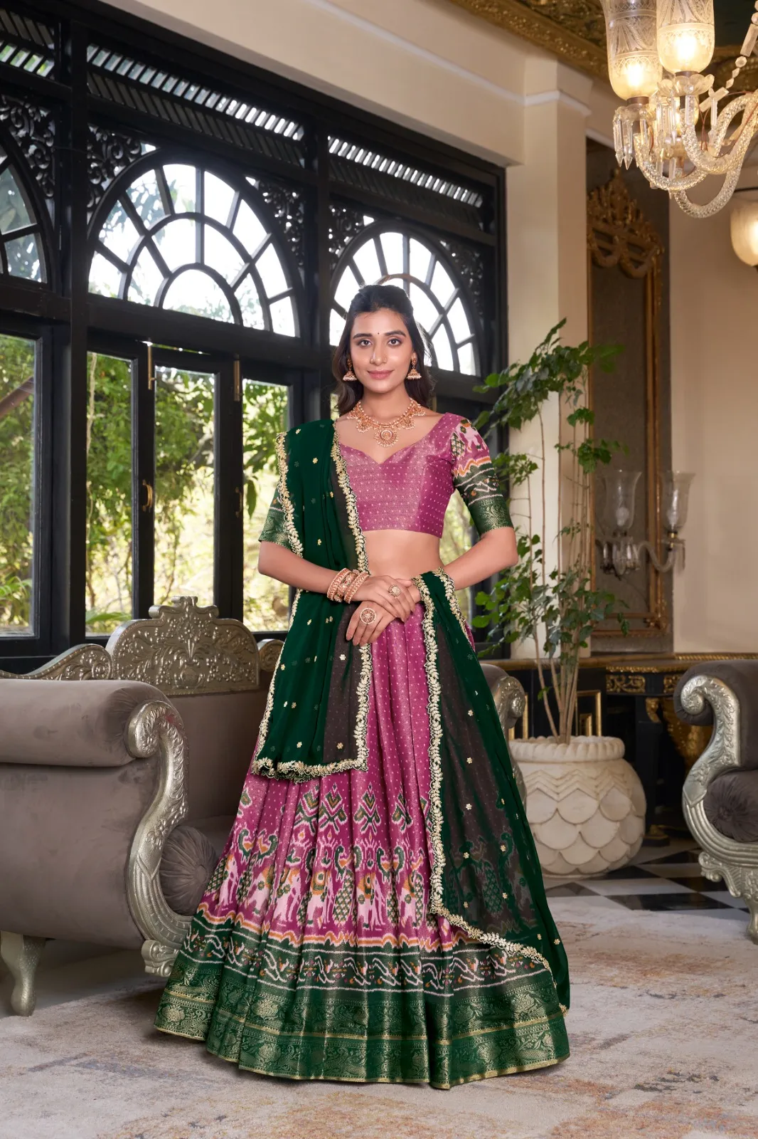 Reasonable Kanchipuram Printed Lehenga Choli