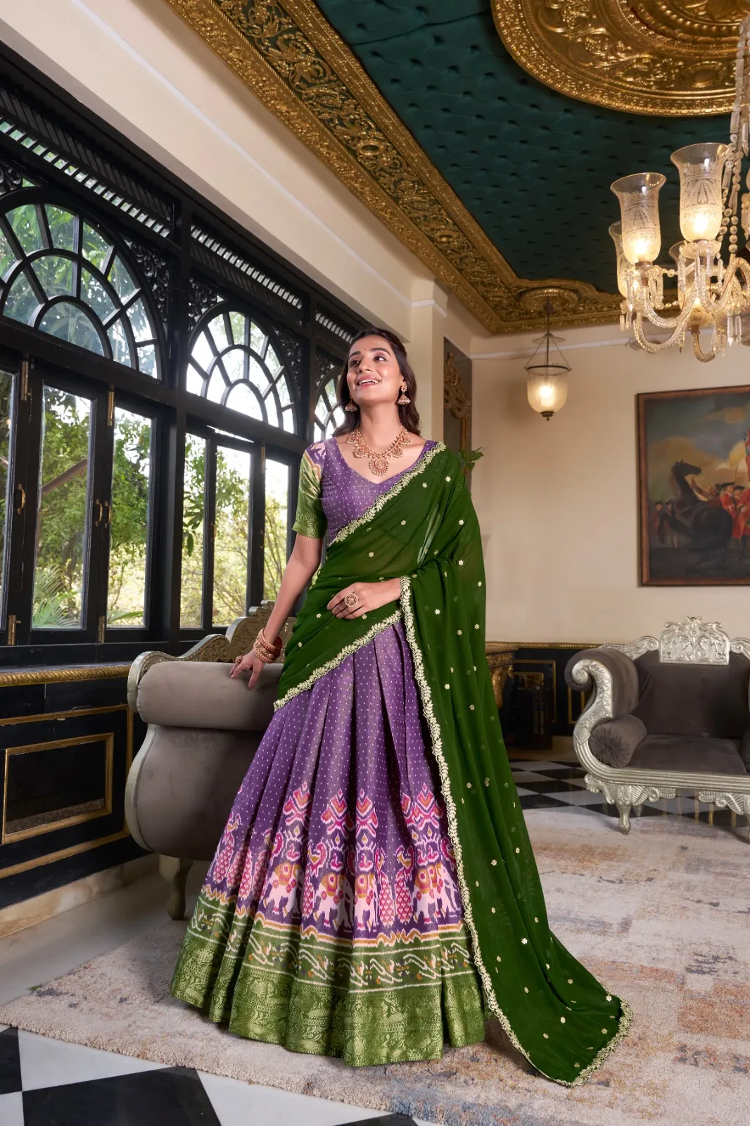 Reasonable Kanchipuram Printed Lehenga Choli