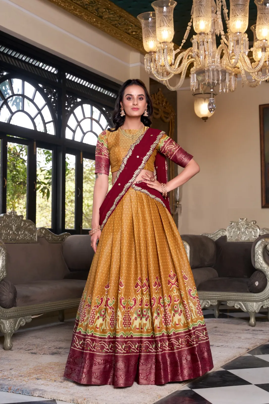 Reasonable Kanchipuram Printed Lehenga Choli
