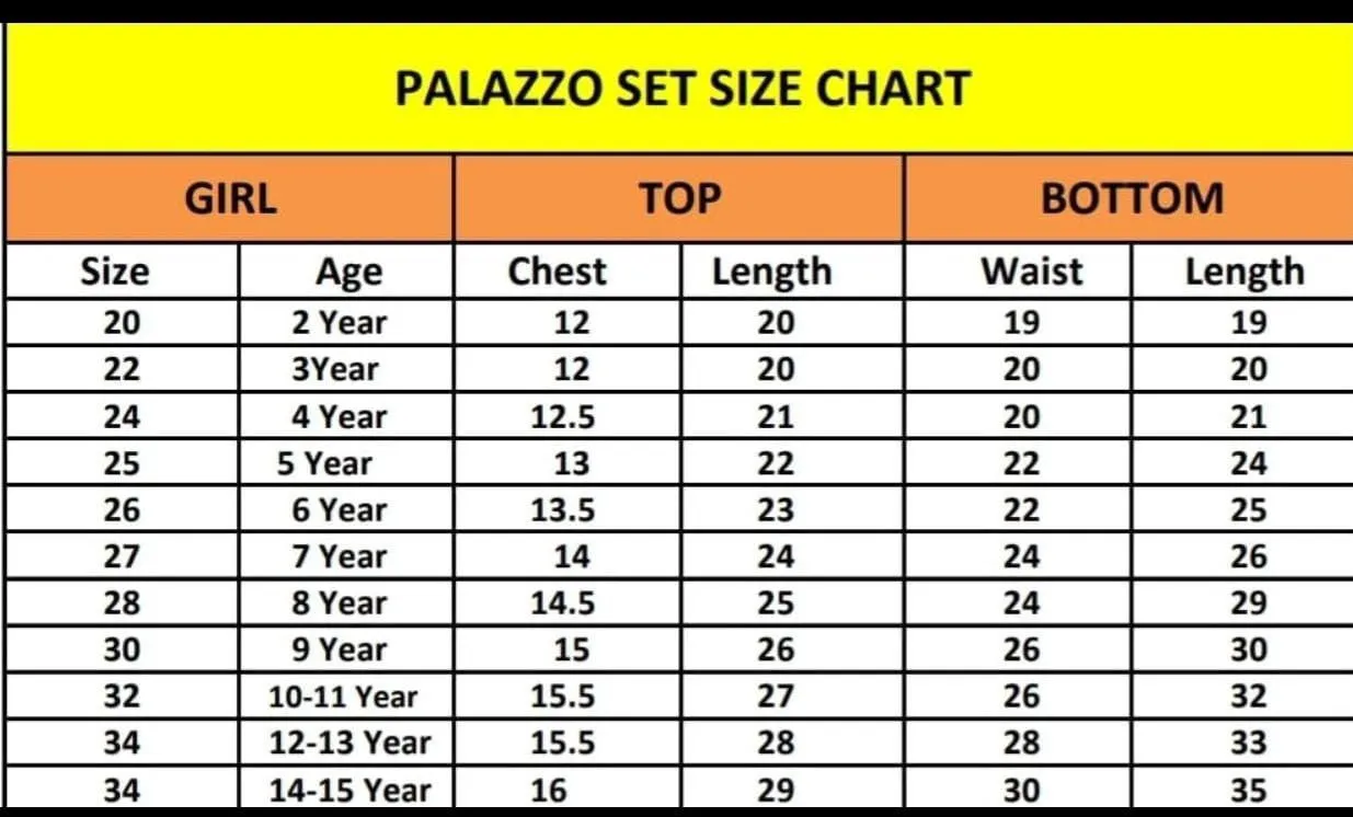 Small Girls Plazzo Salwar Kids Wear