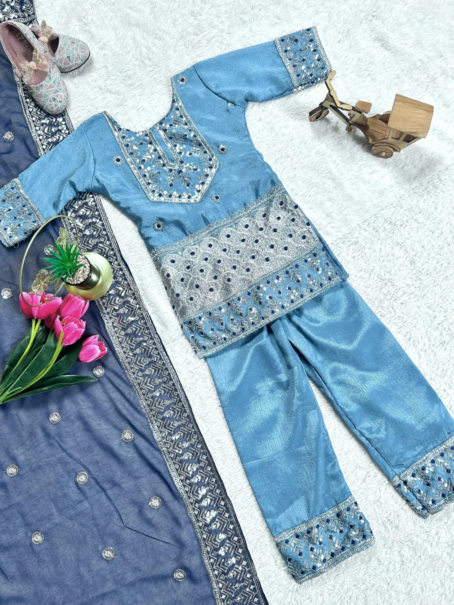 Small Girls Plazzo Salwar Kids Wear