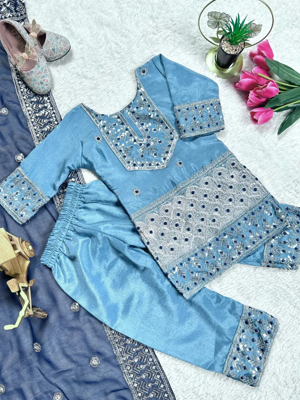 Small Girls Plazzo Salwar Kids Wear
