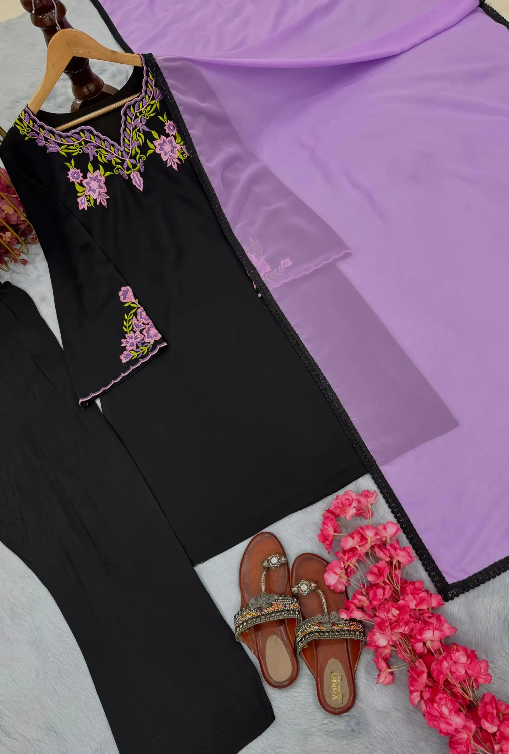 Stylish Black  Farshi Salwar Suit