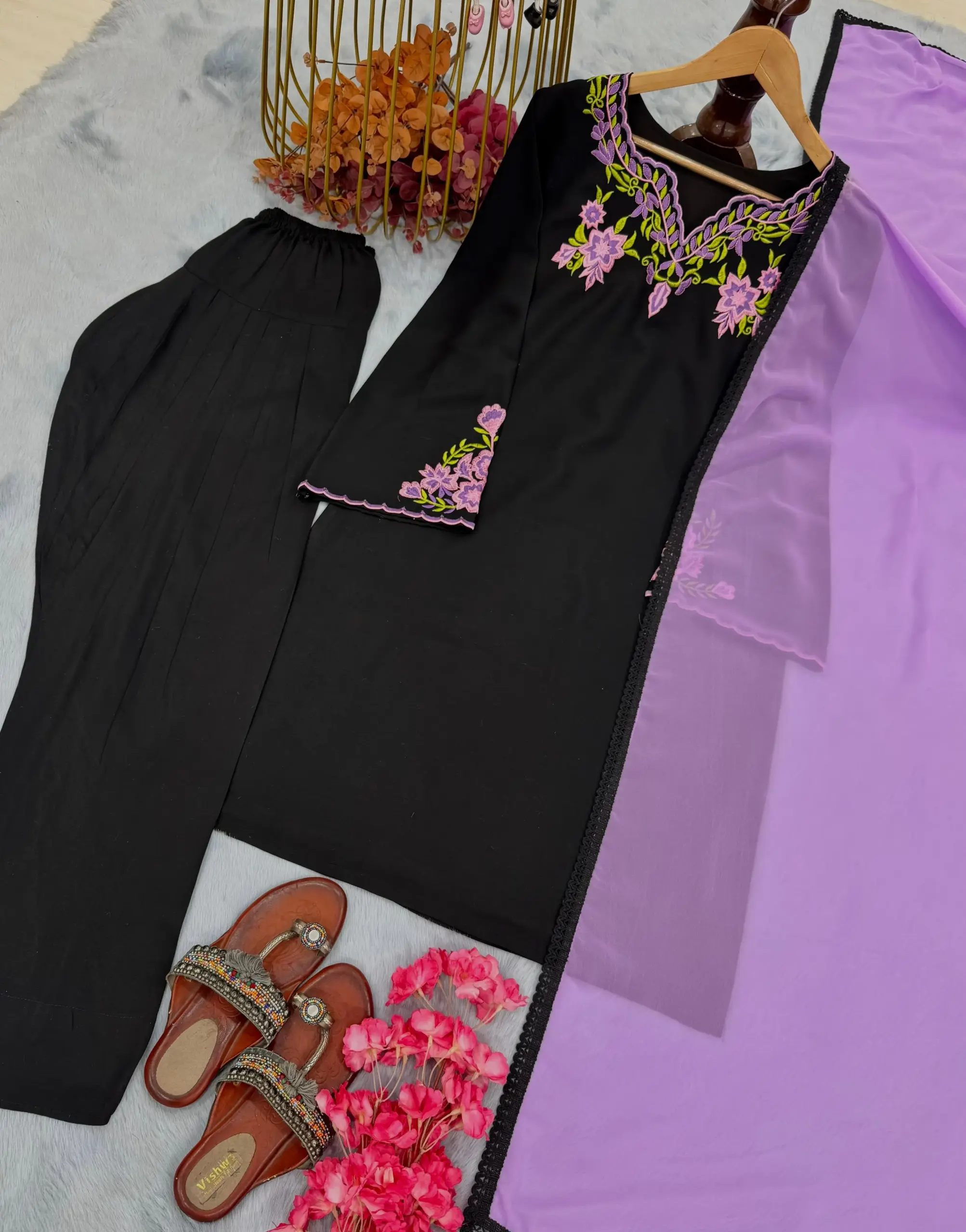 Stylish Black  Farshi Salwar Suit