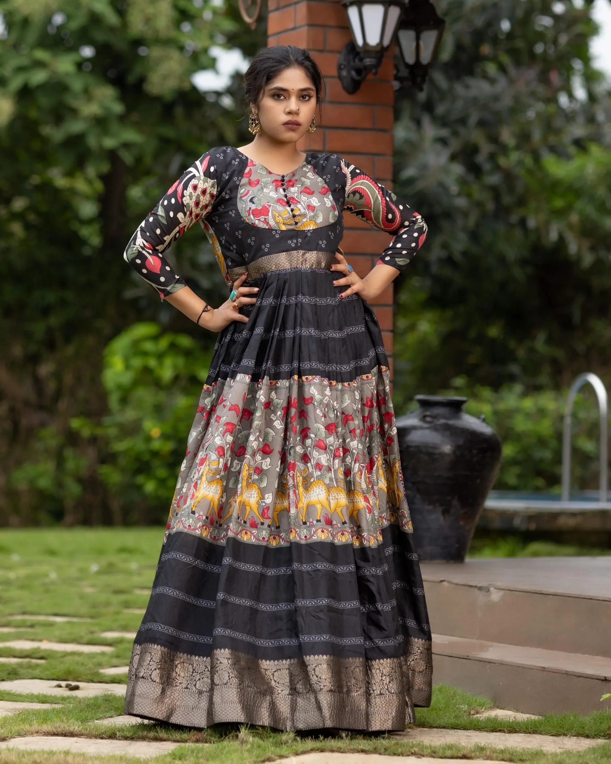 Stylish Kalamkari Printed Gown