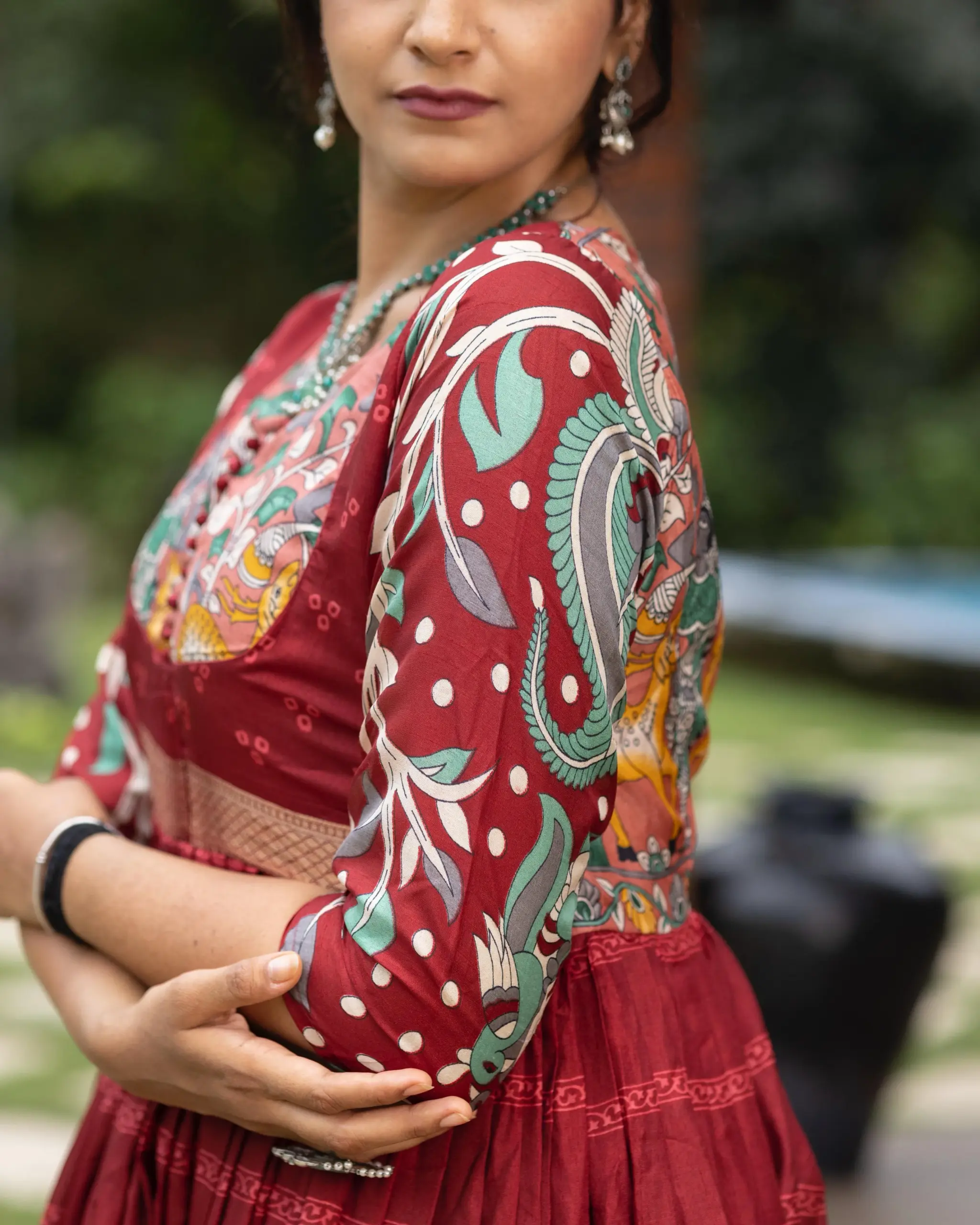 Stylish Kalamkari Printed Gown