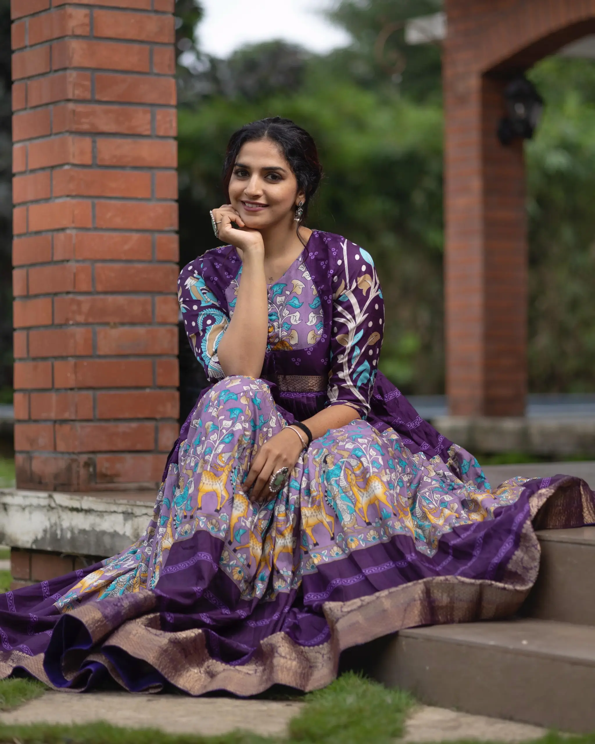 Stylish Kalamkari Printed Gown