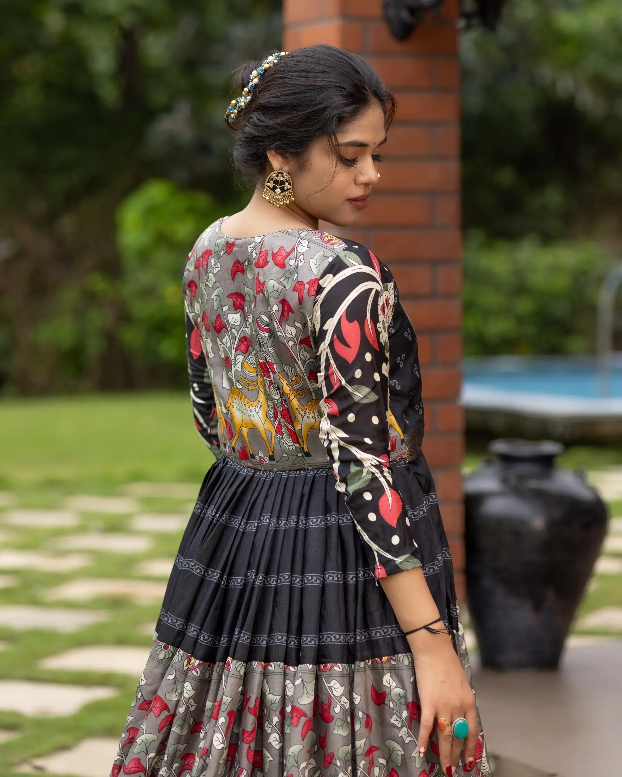 Stylish Kalamkari Printed Gown