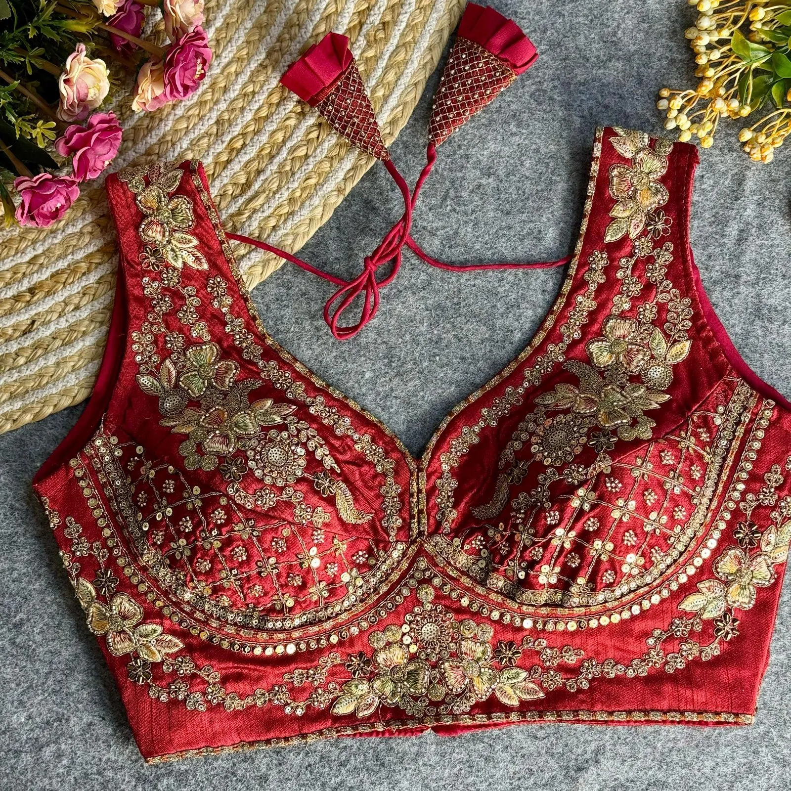 Wedding Special Readymade Embroidery Blouse