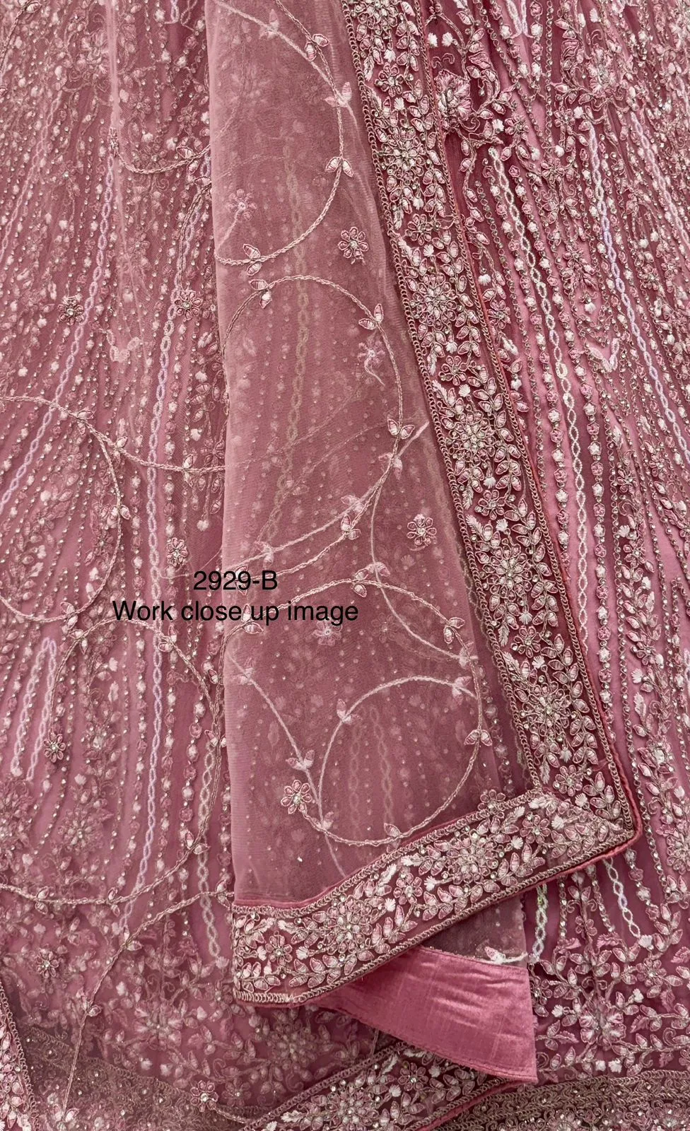 Baby Pink Bridal Net Lehenga