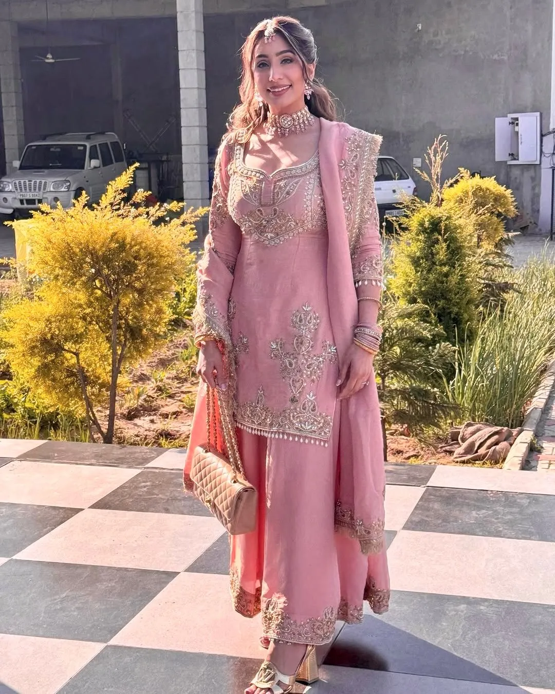 Baby Pink Sharara Suit Set