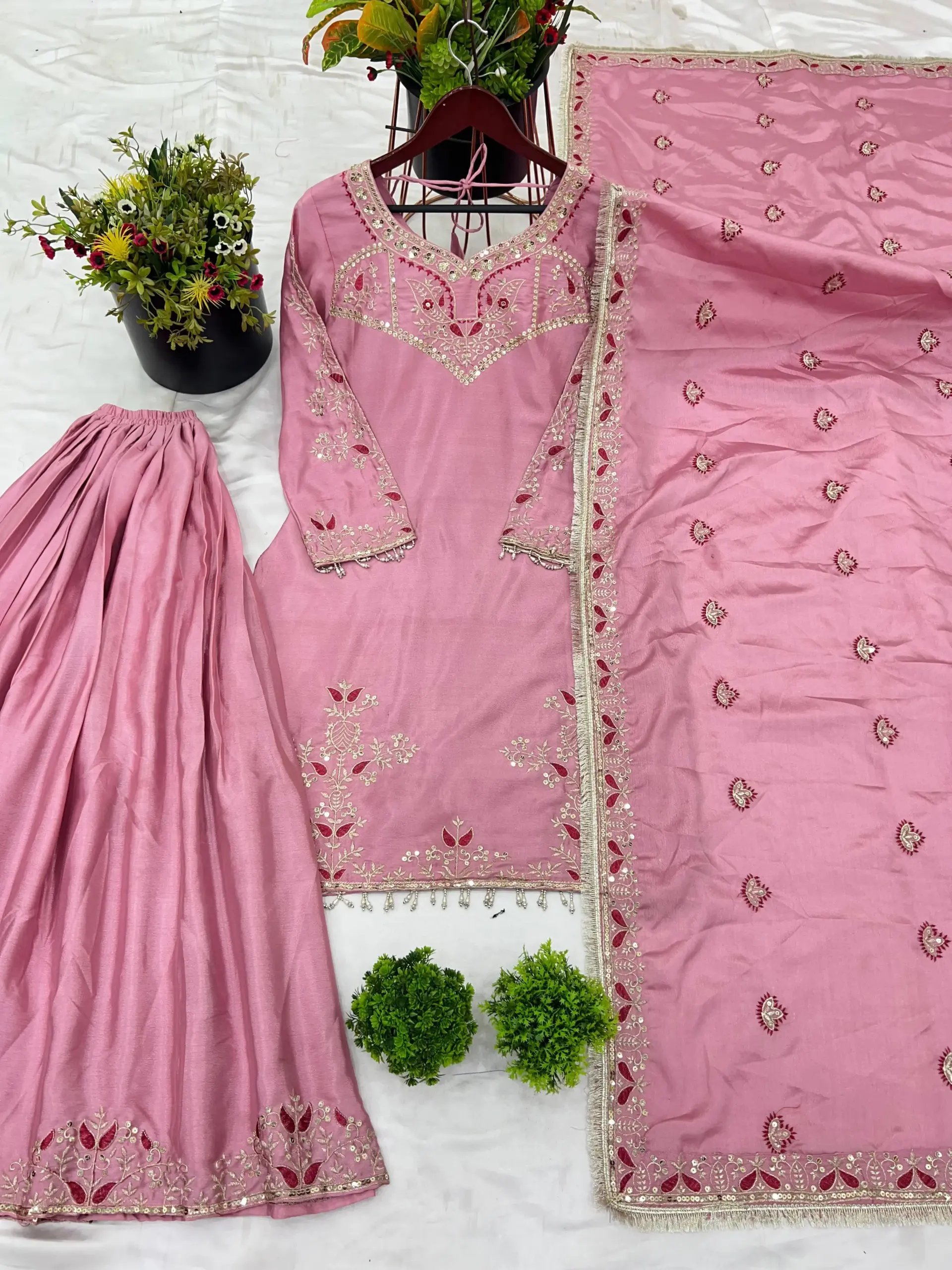 Baby Pink Sharara Suit Set
