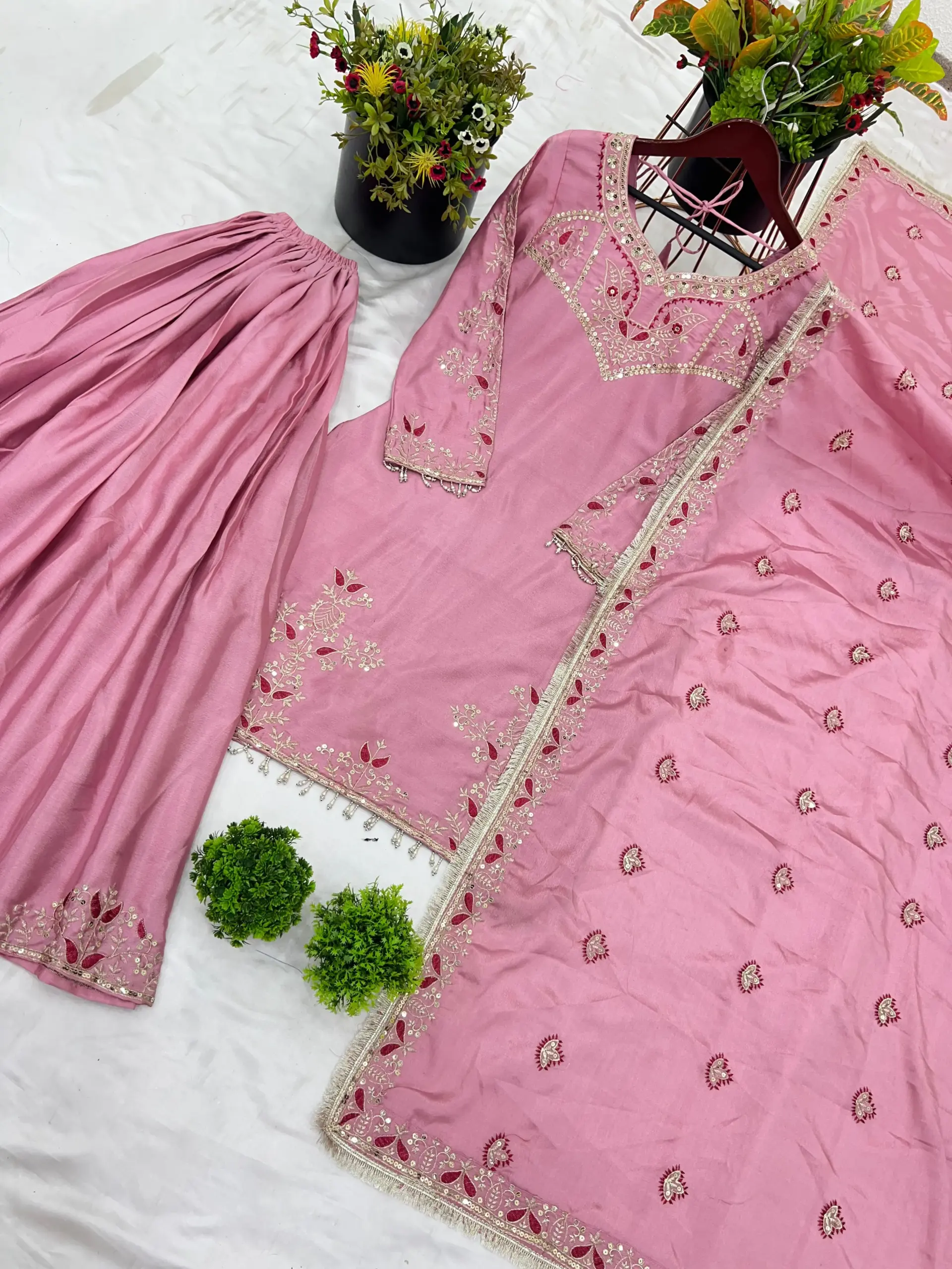 Baby Pink Sharara Suit Set