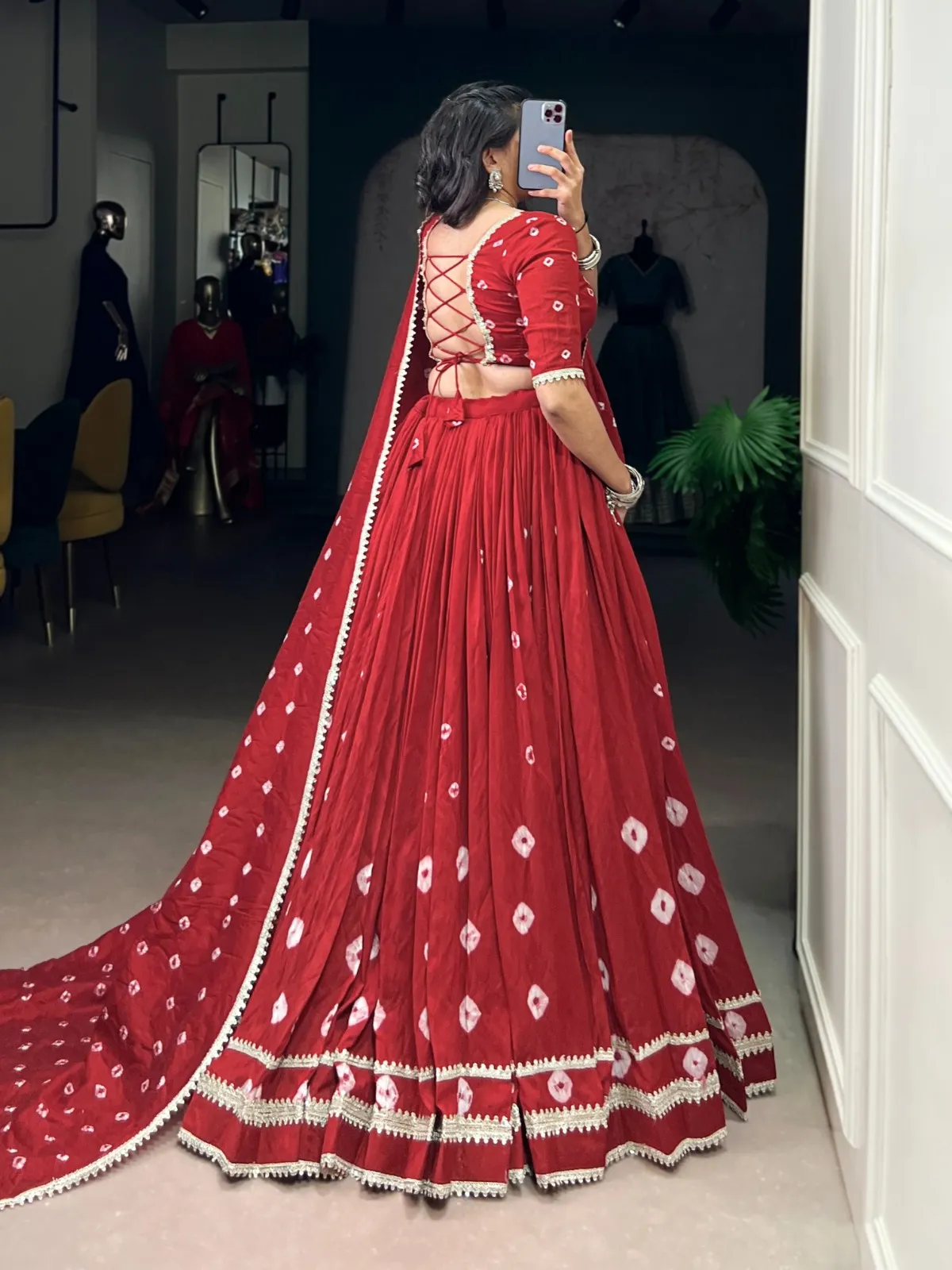 Bandhni Printed Big Flair Lehenga  Choli
