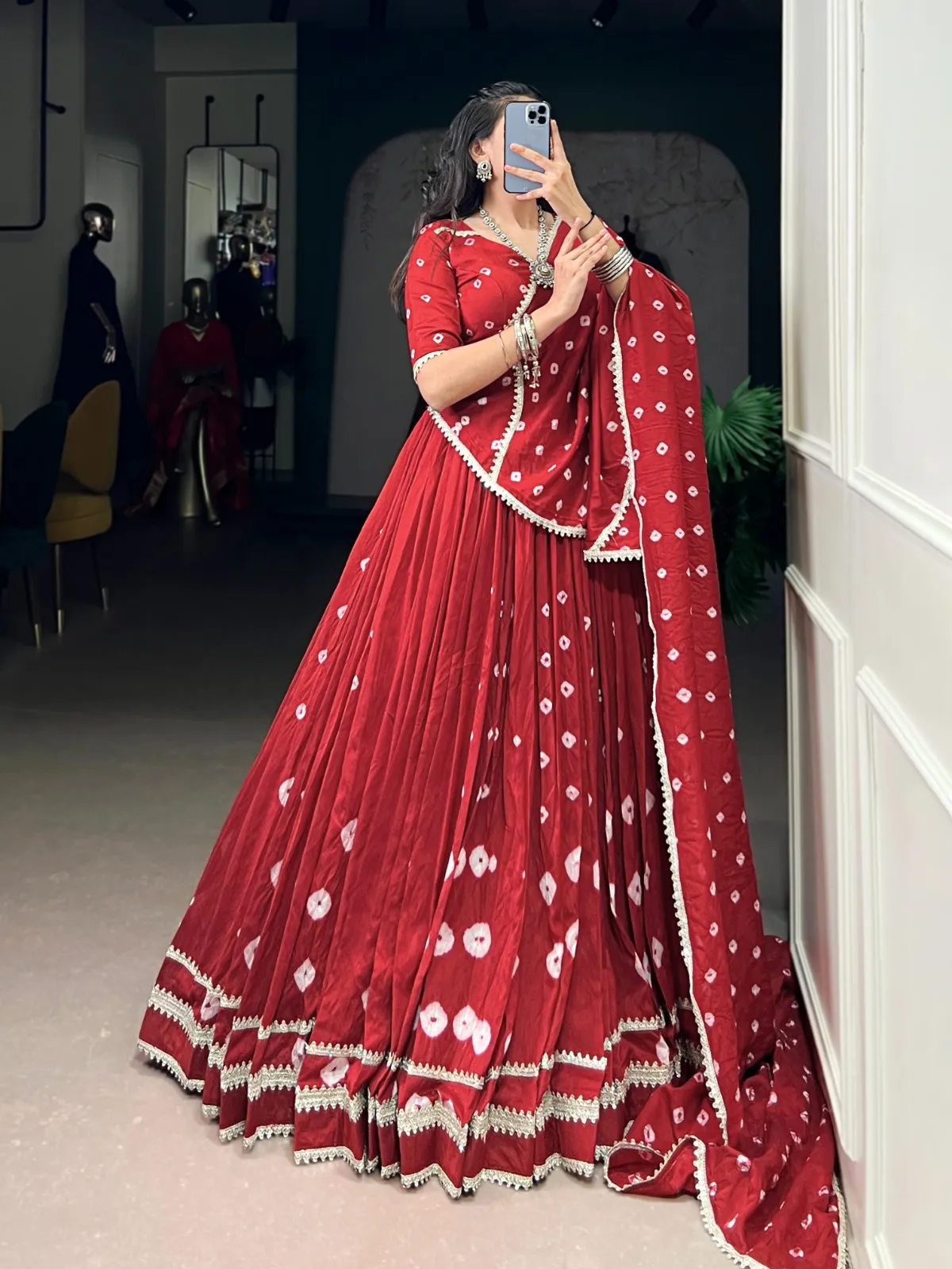 Bandhni Printed Big Flair Lehenga  Choli