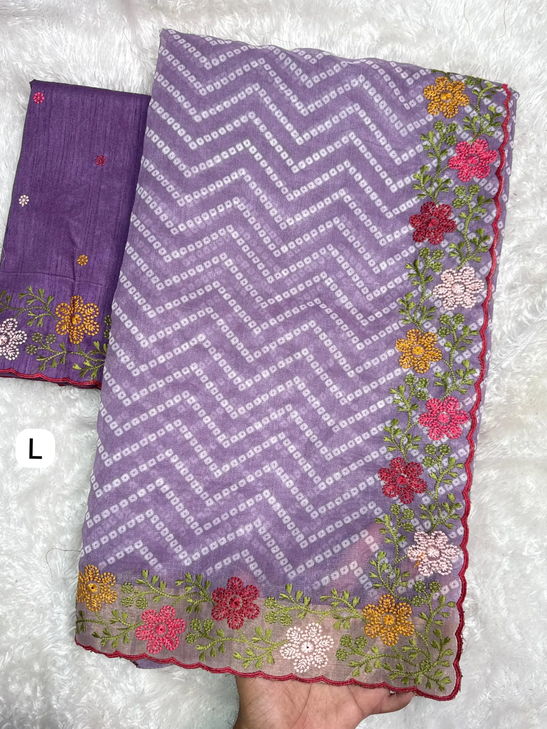 Bandhni Printed Saree Pastel Color