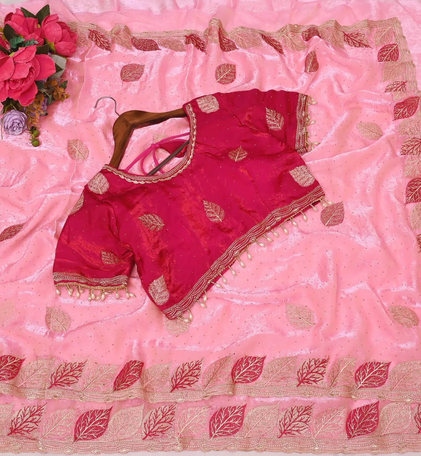 Beautiful Wedding Special Readymade Blouse Saree