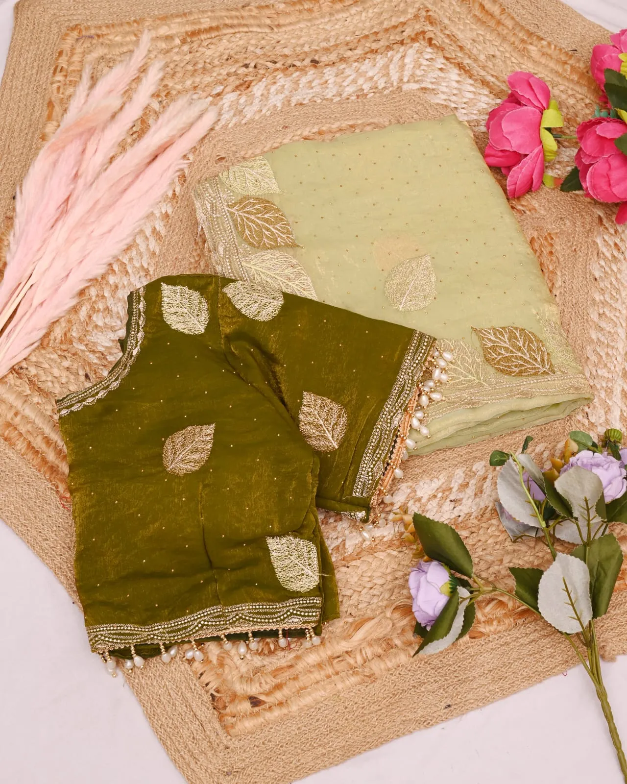 Beautiful Wedding Special Readymade Blouse Saree