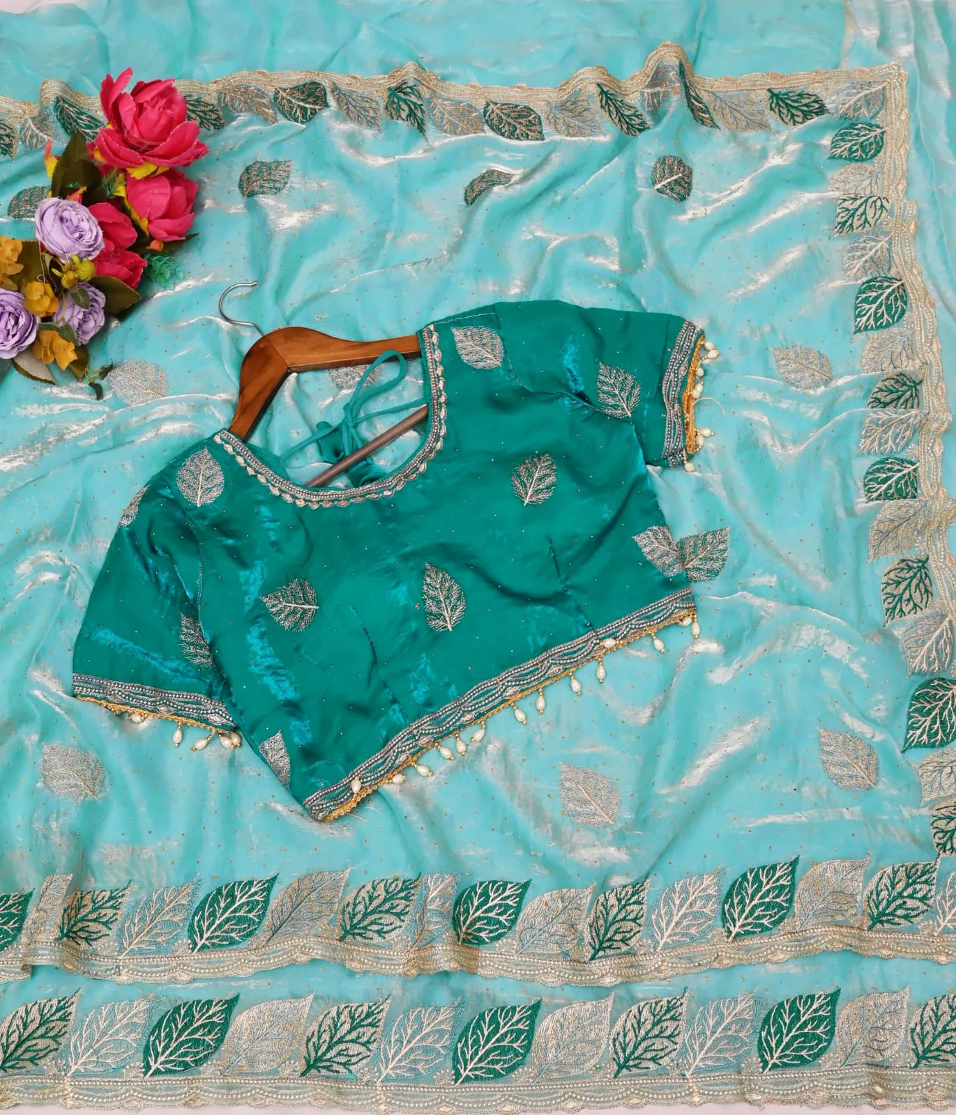 Beautiful Wedding Special Readymade Blouse Saree