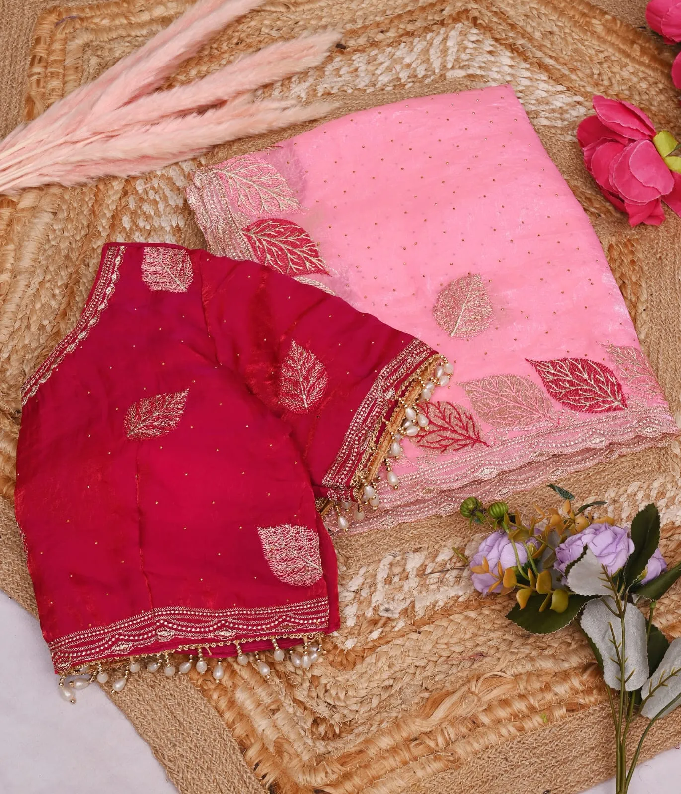 Beautiful Wedding Special Readymade Blouse Saree