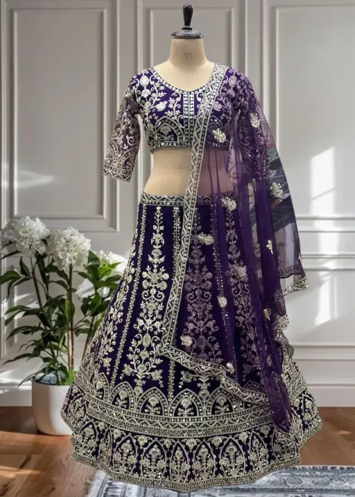 Big Size Net Lehenga for Wedding